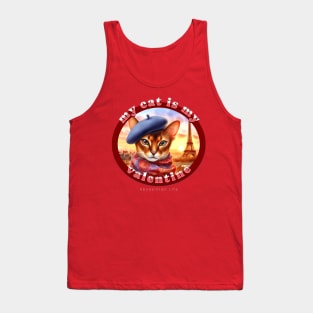 My French Valentine Cat Abyssinian Life 01A Tank Top